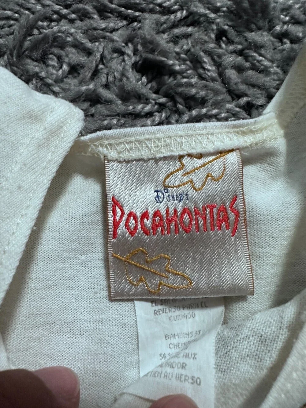 Pocahontas Vintage Baby Tee Shirt Embroidered Detail Size 3T